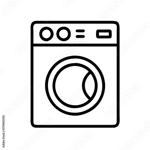 Washing machine icon laundry appliance vector illustration household cleaning equipment design element
