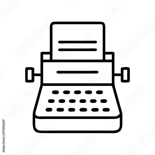 Vintage typewriter machine vector illustration for writer author journalism concept design