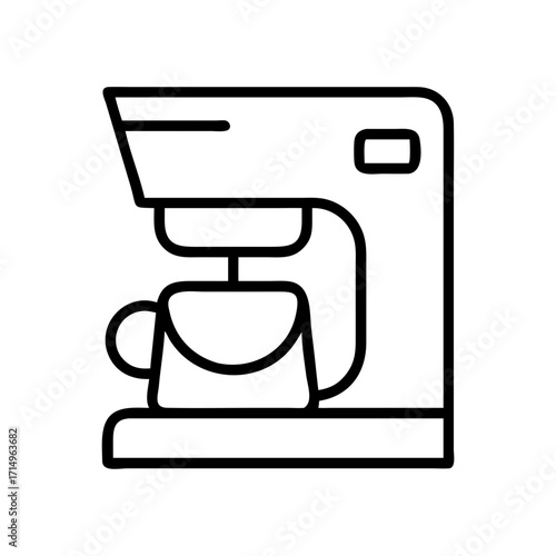 Coffee maker machine vector illustration, coffee brewing appliance for home and cafe use design