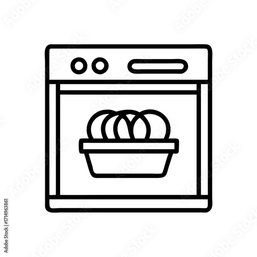 Illustration of a modern oven appliance for baking cooking and kitchen design projects and more