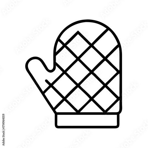Isolated oven mitt vector illustration for kitchen cooking baking and oven safety equipment design