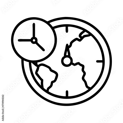 World time zones global clock international time differences and time zone converter concept design
