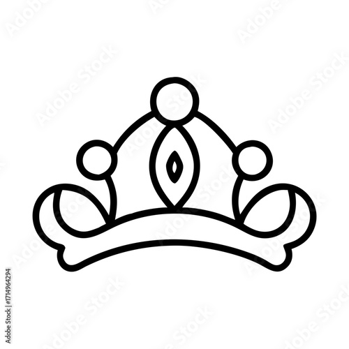 Royalty crown tiara princess queen elegant majestic regal coronation symbol icon vector graphic