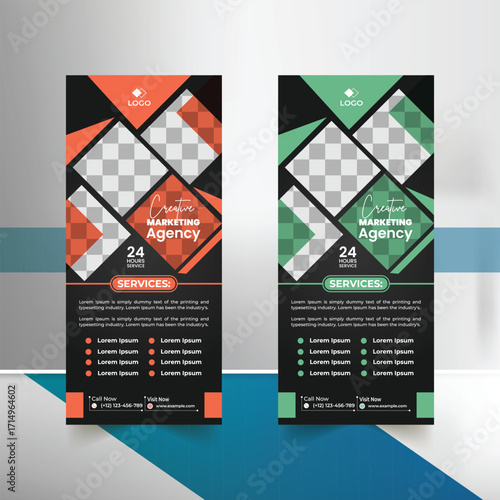 Business rollup banner template, stand cover design for your agency 