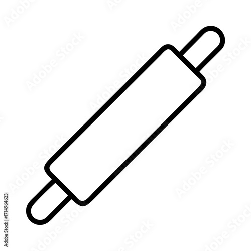 Rolling pin for baking dough pastry tool culinary utensil kitchenware cook equipment bakery item food flat