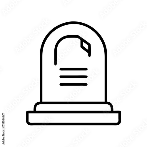 Find tombstone gravestone memorial headstone cemetery death funeral grave icon vector outline