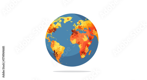 Stylized Globe Illustrating Global Warming and Climate Change.