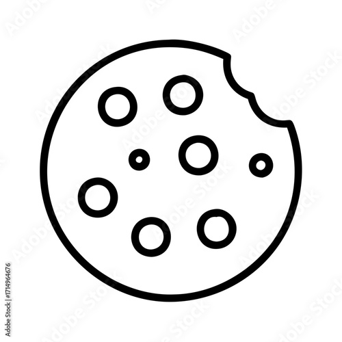 Chocolate chip cookie vector icon illustration, delicious dessert, sweet treat, bakery item, food 90