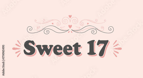 Sweet 17 Elegant Quincea era Invitation Design