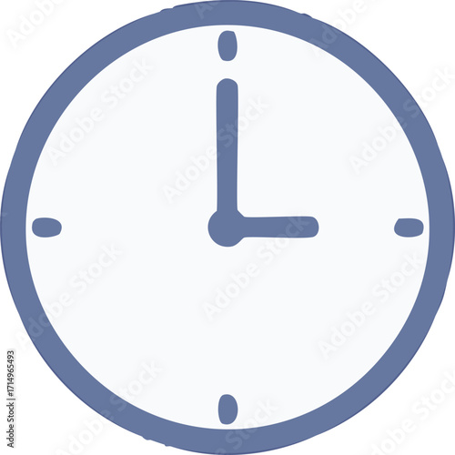 Simple Hand Drawn Clock Face Icon time hour