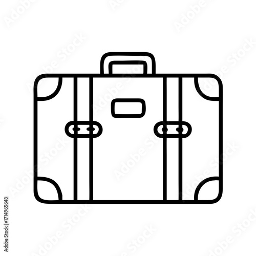 Suitcase travel bag luggage baggage vacation trip journey holiday tourism outline icon vector image