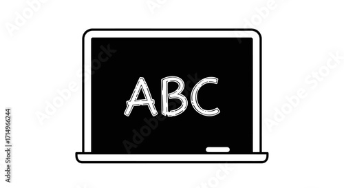 Classic Blackboard with ABC Letters and Chalk Holder.