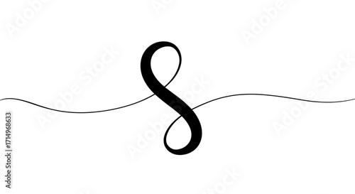 Elegant black decorative swirl design on transparent background  