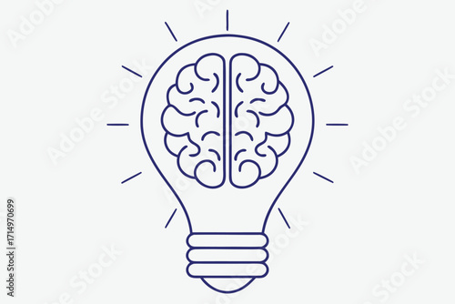 Lightbulb with Brain Inside Symbolizing Idea and Innovation concept
