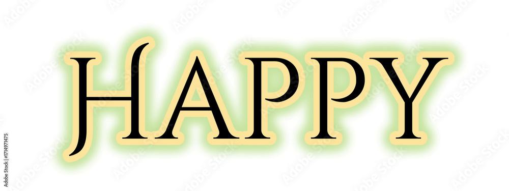 Photography Happy is a simple and cheerful message with a vibrant yellow-green glow, featuri