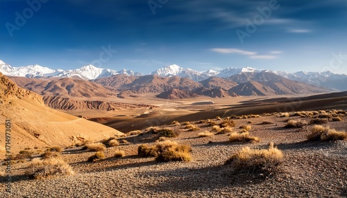 Arid Landscape In Kunduz Afghanistan Features Distant Mountains And Sparse Vegetation