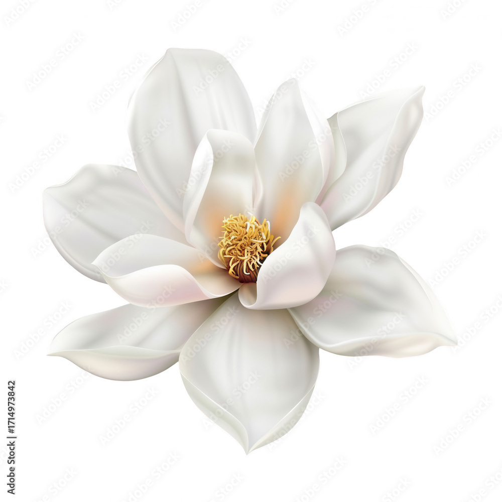 Obraz premium Beautiful white magnolia flower isolated on transparent background