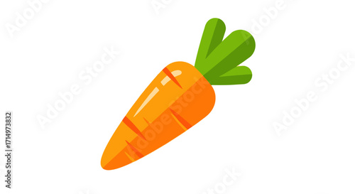 Cartoon Illustration of a Vibrant Orange Carrot.