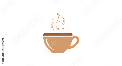 Steaming Cup of Coffee Warm Brown Hues.