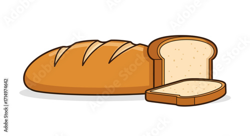 Freshly Baked Loaf of Bread with Sliced Pieces.