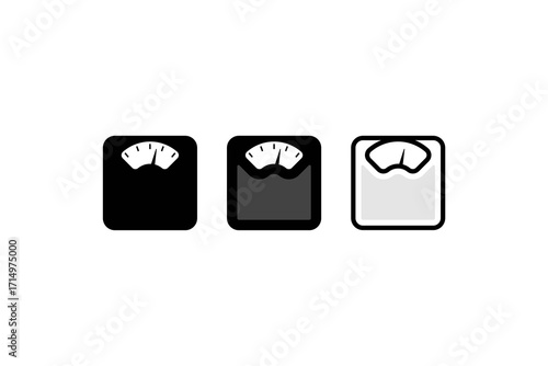 Weight measuring scale icon vector set.