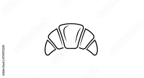 Simple Outline of a Croissant Pastry.