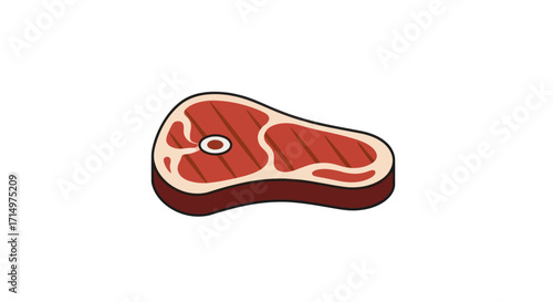 Raw T-bone steak with visible marbling and bone.