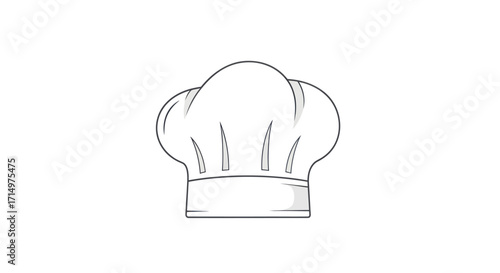 Classic Toque Chef Hat Culinary Headwear Illustration.