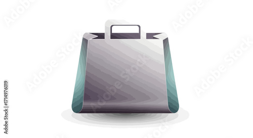Modern Metallic Shopping Bag with Square Handles Gradient Color.