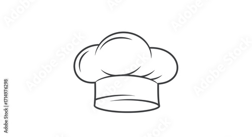 Simple Chefs Hat Outline Illustration.