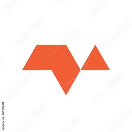 Letter T arrow abstract geometric logo design