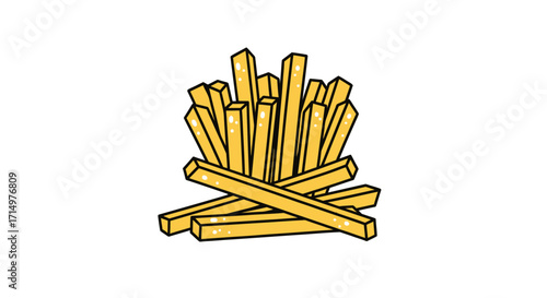 A pile of golden french fries a classic fast food side dish.