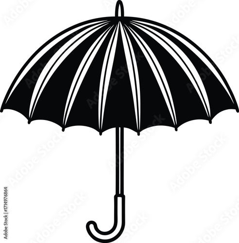 umbrella-flat-vector--simple-clean umbrella silhouette-design