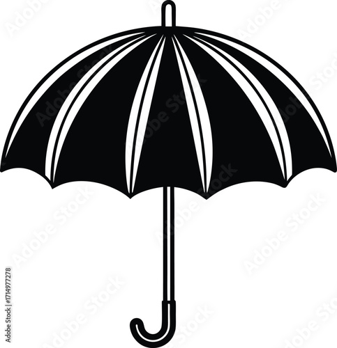umbrella-flat-vector--simple-clean umbrella silhouette-design
