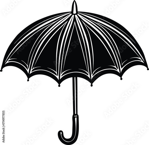 umbrella-flat-vector--simple-clean umbrella silhouette-design