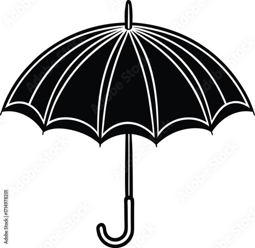 umbrella-flat-vector--simple-clean umbrella silhouette-design