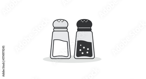 Simple Salt and Pepper Shakers Illustration.