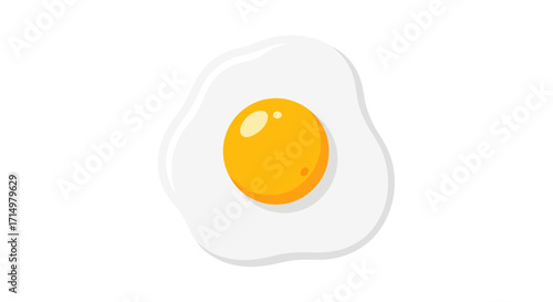 Simple Vector Illustration of a Fried Sunny-Side-Up Egg.