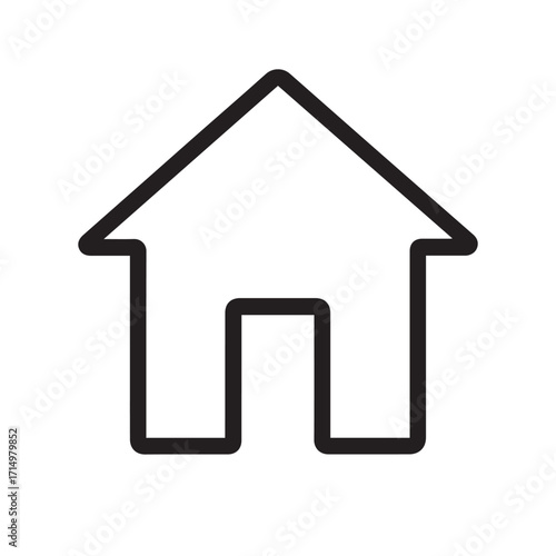 Minimal Outline Home Icon for UI/UX Design