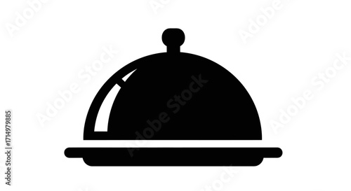 Black Silhouette of a Covered Serving Dish.