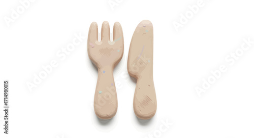 Eco-friendly wooden fork and knife set disposable cutlery.