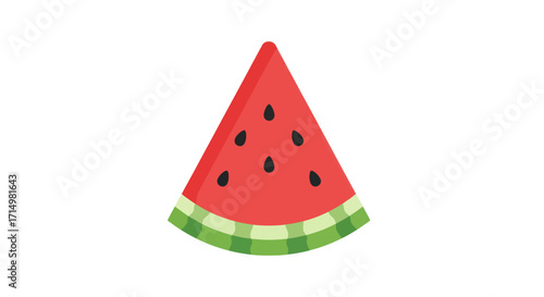 Juicy Red Watermelon Slice Summer Fruit Illustration.