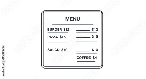 Simple Restaurant Menu Design with Prices.