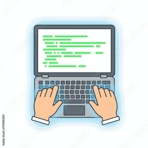 A hacker’s code on a laptop underscores cybersecurity concerns, privacy risks, data breaches, and server operations, while a cybersecurity specialist pinpoints weaknesses and examines virus and