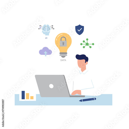 An AI-powered cybersecurity system that employs biometric authentication and privacy controls to safeguard identities, detect threats, ensure safety, and protect data