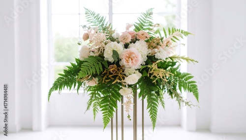 Floral centerpiece in modern room