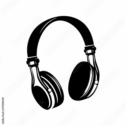 Modern Flat Headphone Device Vector