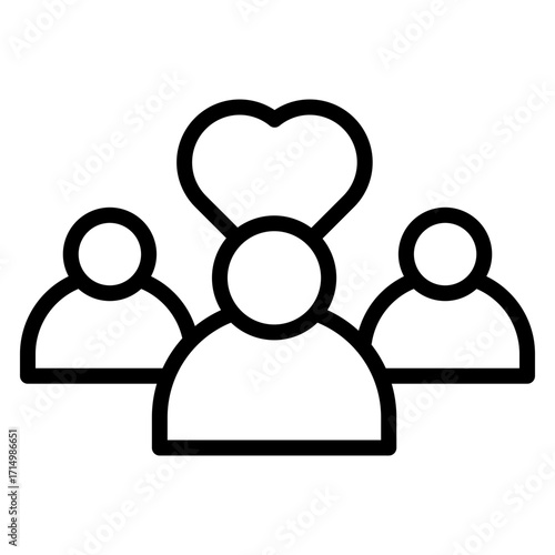Followers vector line icon design