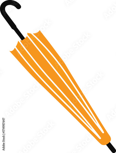 closed orange umbrella vector icon illustration