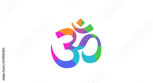Colorful Om Symbol Design.